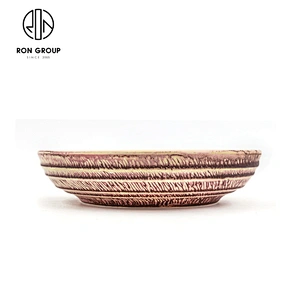 Restaurant Dinnerware Ceramic Round Ripple Seaweed Soup Plate