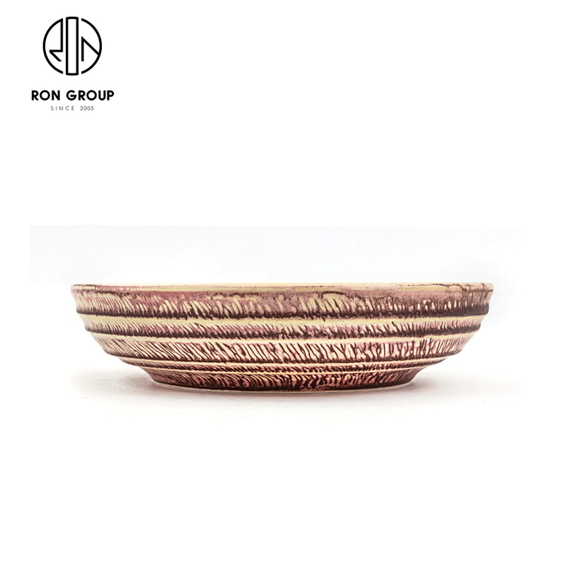 Restaurant Dinnerware Ceramic Round Ripple Seaweed Soup Plate