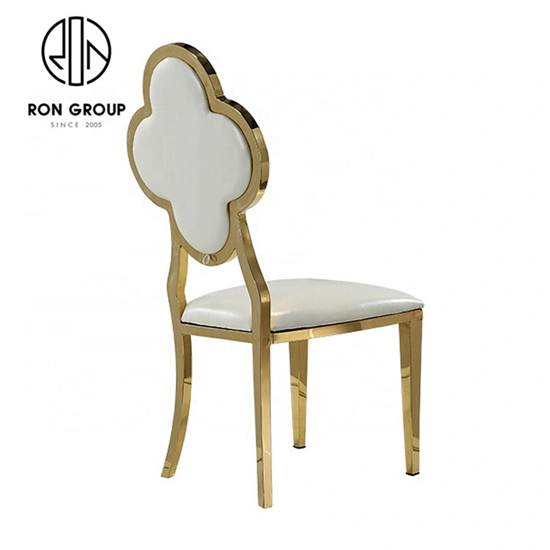 Commercial Lightweight Gold Dining Chairs Stainless Steel