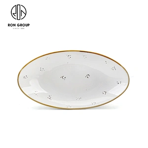 Hot Sale Custom Logo Irregular Shape White Restaurant Serving Dishes