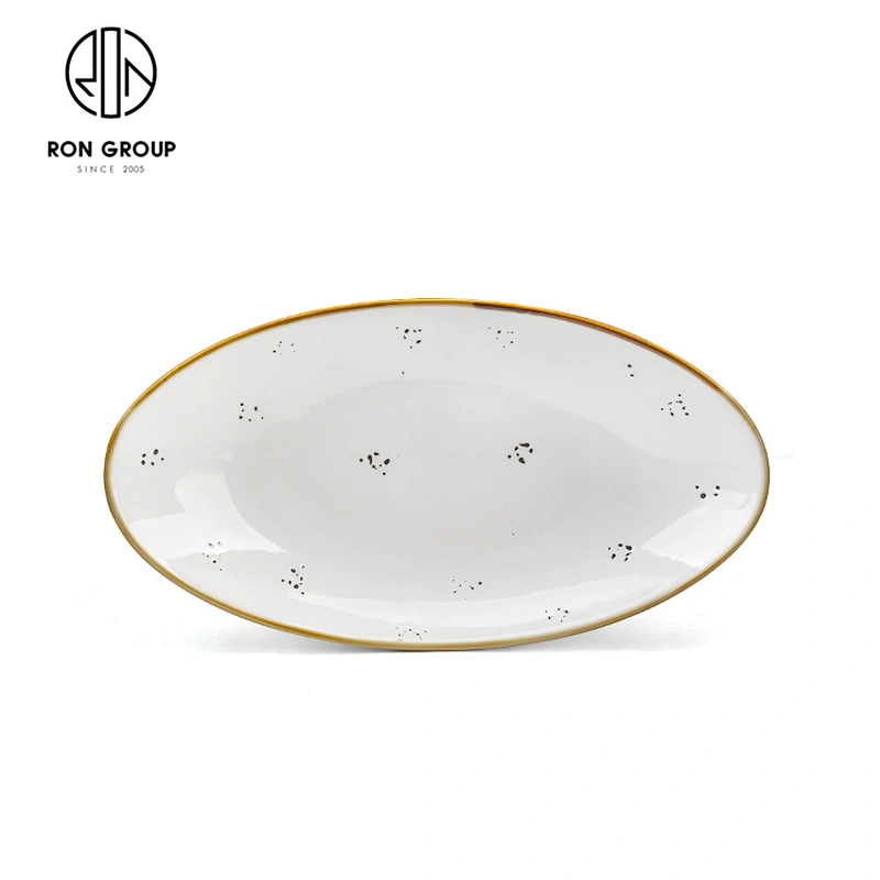 Hot Sale Custom Logo Irregular Shape White Restaurant Serving Dishes