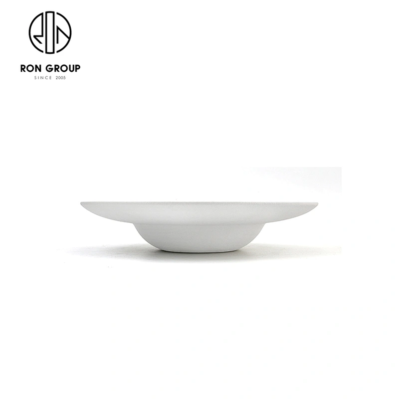 Hotel Black Glazed High Quality Modern Round Porcelain Hat Shape Plate
