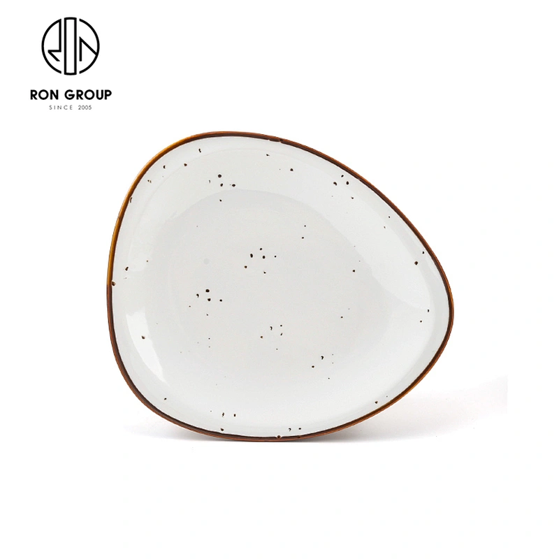 Hot Sale Custom Logo Irregular Shape White Restaurant Serving Dishes