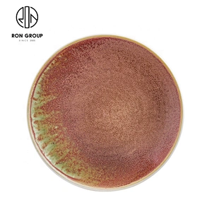 8 Inch 11 Inch Restaurant Ceramic Shadow Round Small Feet Disk