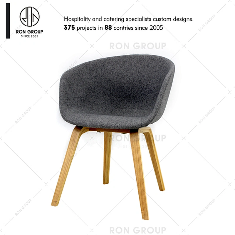 Restaurant Wooden Dining Chair With Fabric Seat