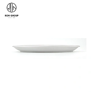 Dinnerware Porcelain Hotel Design White Thick Oval Plate For Restaurant And Hotel