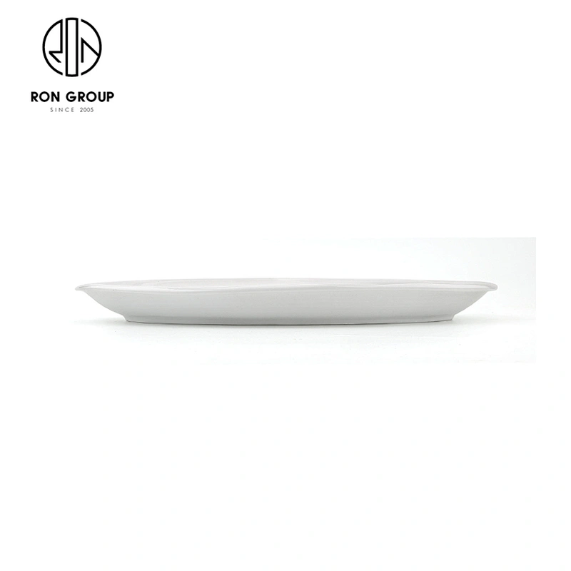 Dinnerware Porcelain Hotel Design White Thick Oval Plate For Restaurant And Hotel