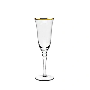 Wedding Crystal Glass Red Wine Glass Gold Round Goblet With Long Stem