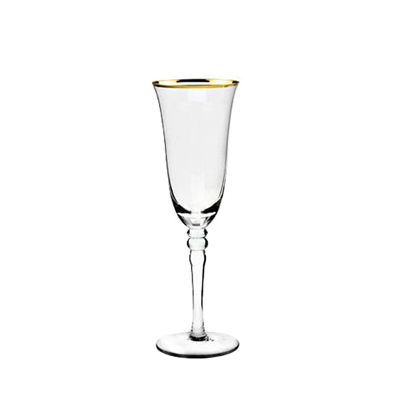 Wedding Crystal Glass Red Wine Glass Gold Round Goblet With Long Stem