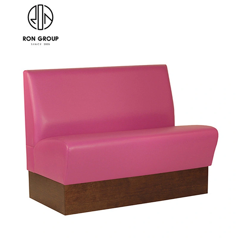 Brown And White PU Leather Restaurant Booth Sofa Design