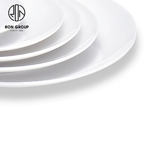Customized Restaurant Round Shape Dinner Shallow Ceramic Pasta Plate