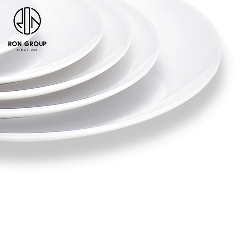 Customized Restaurant Round Shape Dinner Shallow Ceramic Pasta Plate