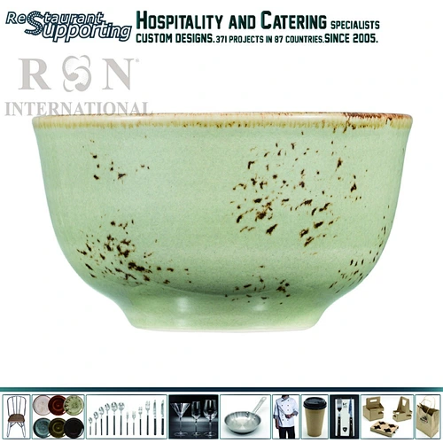 Hot selling food grade restaurant dinnerware 4'' green soup bowl ceramic