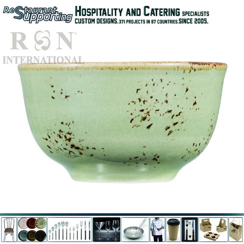 Hot selling food grade restaurant dinnerware 4'' green soup bowl ceramic