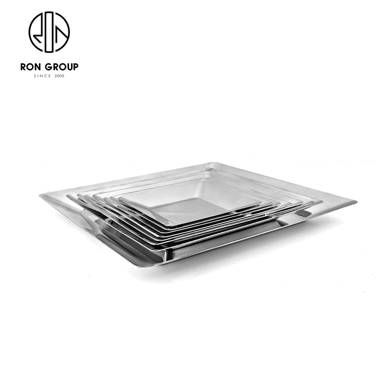 Food Trays Stainless Steel Square Dinner Plate For Hotel Restaurant