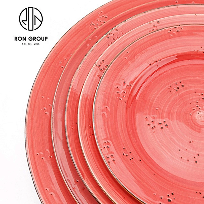 Customized Restaurant Easy To Clean Dinner Flat Round Plate