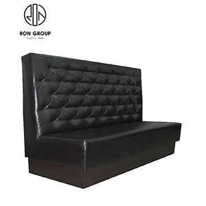 One Side Custom Black Leather Restaurant Sofa Booth