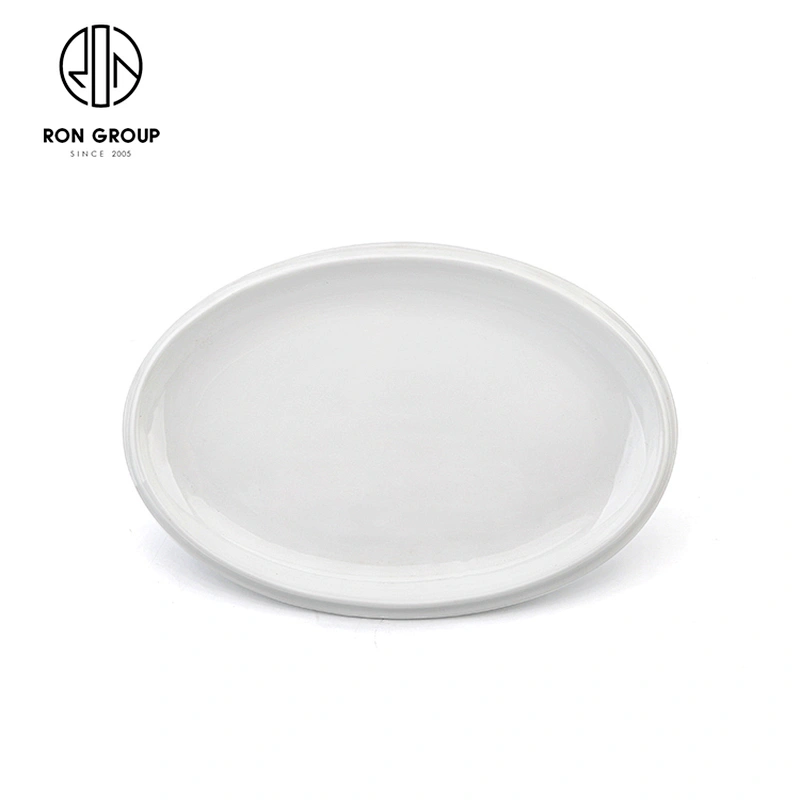 High Quality Restaurant Hotel Porcelain Food Serving White Oval Plate