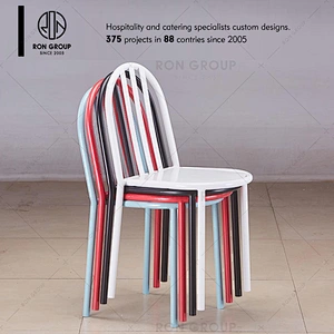Wholesale Restaurant Iron Dinning Chair With Fabric Seat