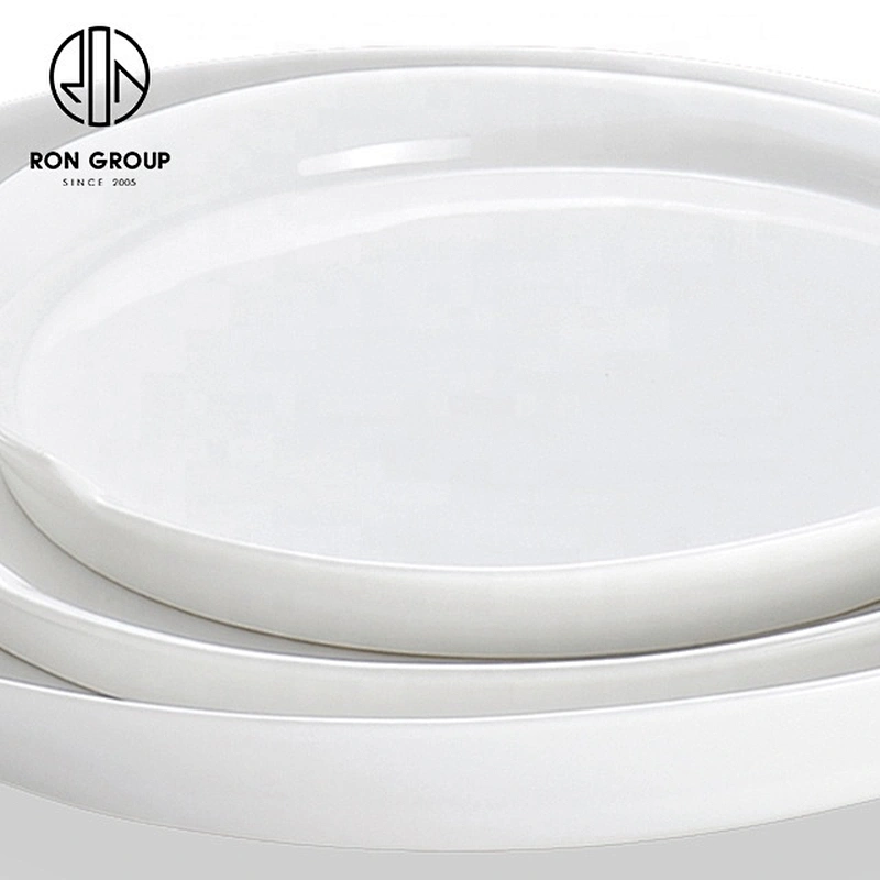 Factory Wholesale Irregularly Shaped White Wishes Round Plate