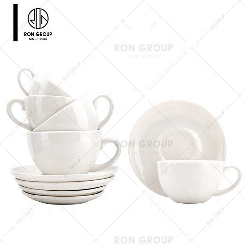 Wholesale Personalized White Ceramic Stylish Custom Coffee Cups