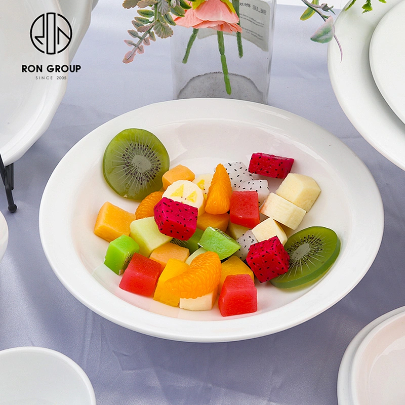 Porcelain Dinnerware White Irregular Fruit Plate For Hotel Restaurant