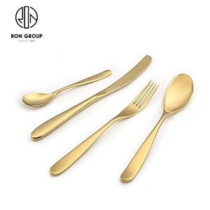 Reusable Portable 4-Piece Set Gold Restaurant Party Wedding Flatware