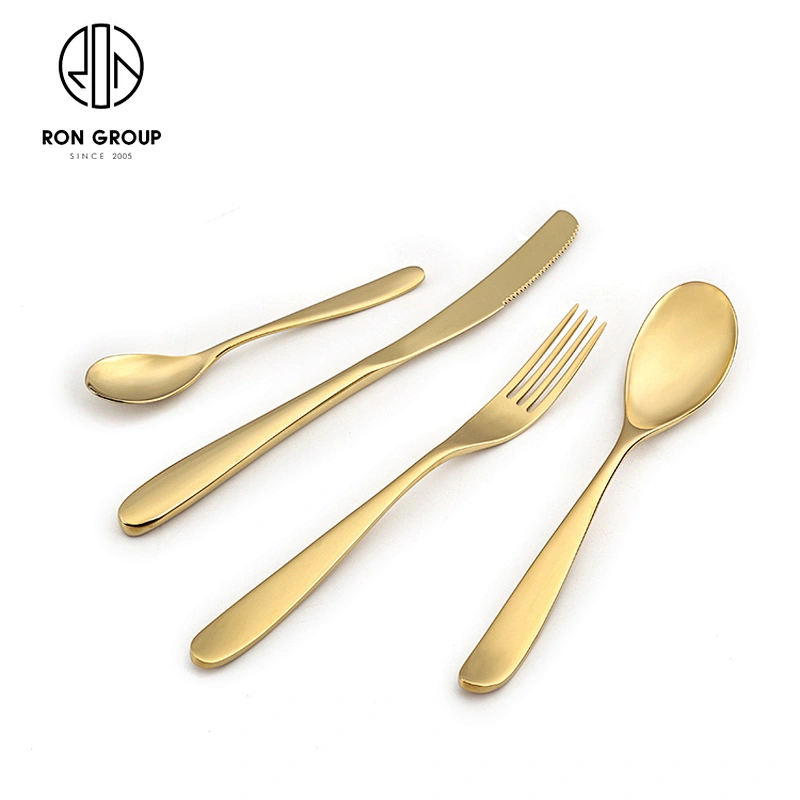 Reusable Portable 4-Piece Set Gold Restaurant Party Wedding Flatware