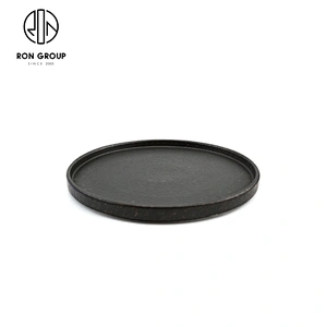 Wholesale Restaurant Round Black Dinnerware Matte Ceramic Plates