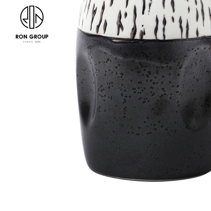 Unique Custom Japanese Style Black Porcelain Sake Small Bottle
