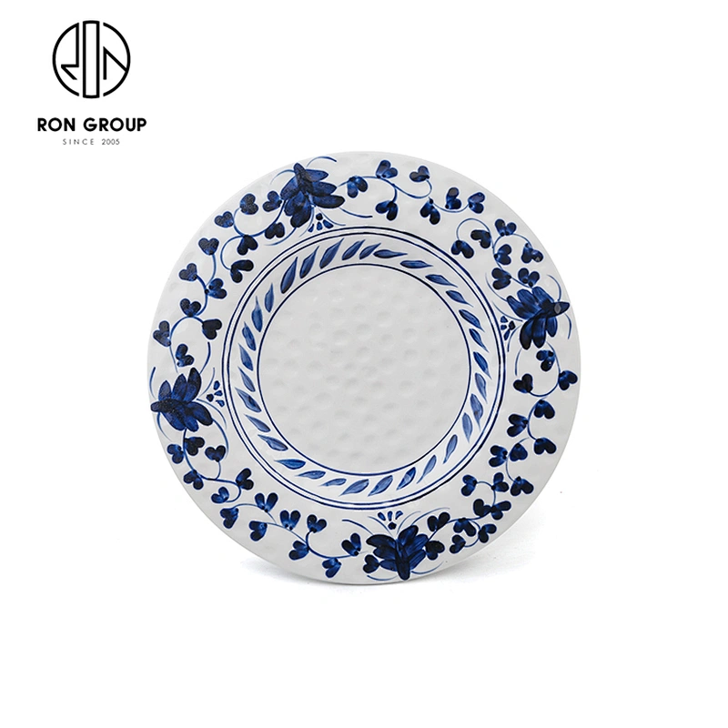 Hotel Western Style Ceramic Porcelain Dinner Plates Floral Patterns Plates
