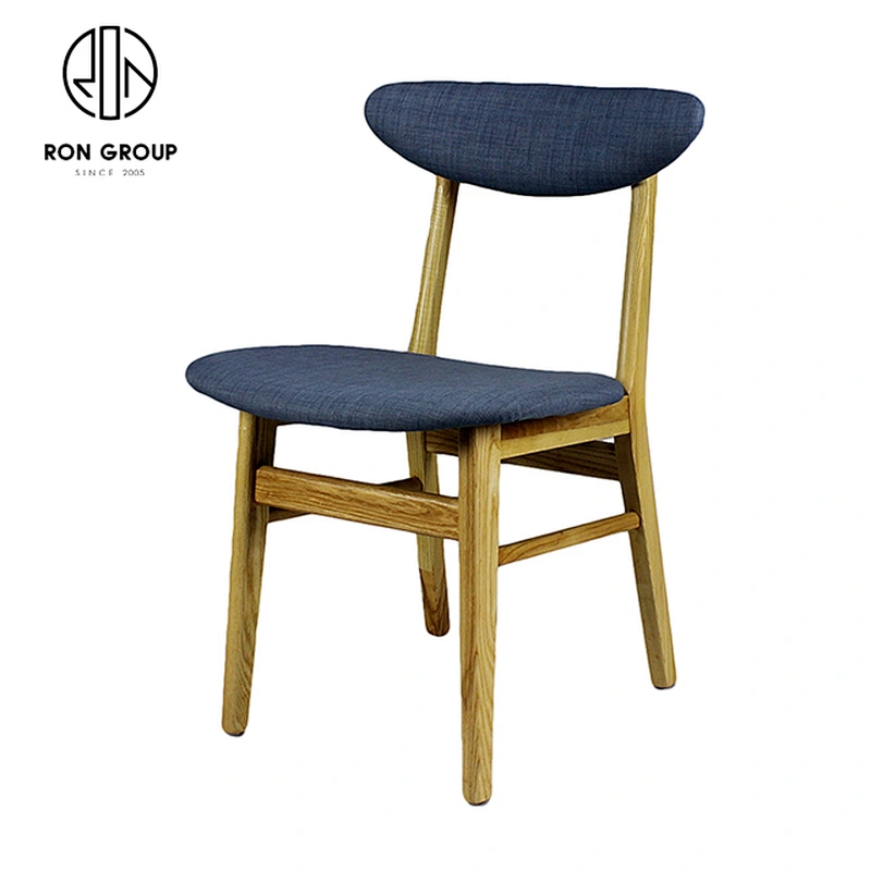 French Style Low Back Wooden Upholstered Dining Chairs For Restaurants