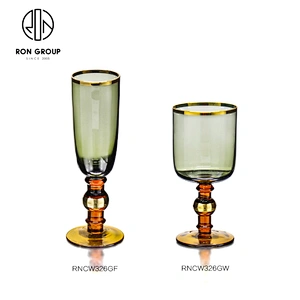 Wholesale Old Fashion Clear Reusable Goblet Wine Champagne Glass For Wedding Party
