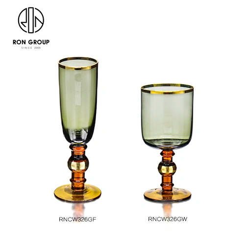 Wholesale Old Fashion Clear Reusable Goblet Wine Champagne Glass For Wedding Party