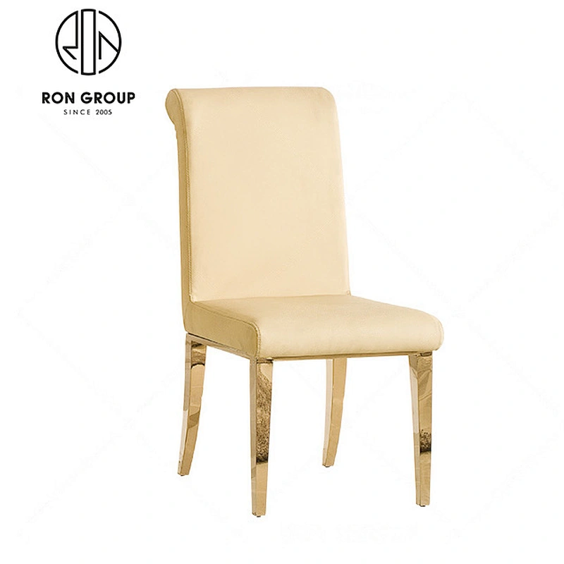 Modern stainless steel white leather wedding chairs