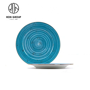 Wholesale Round Ocean Blue Restaurant Plates Dinner