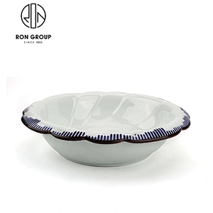 Restaurant 7.5 Inch Snack Ceramic Bowl With Handle