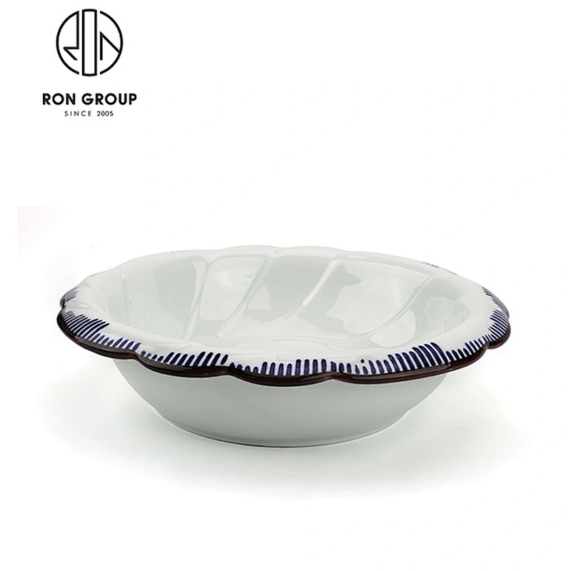 Restaurant 7.5 Inch Snack Ceramic Bowl With Handle
