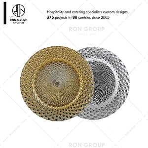 Hot Sale Wedding Colored Glass Charger Plates