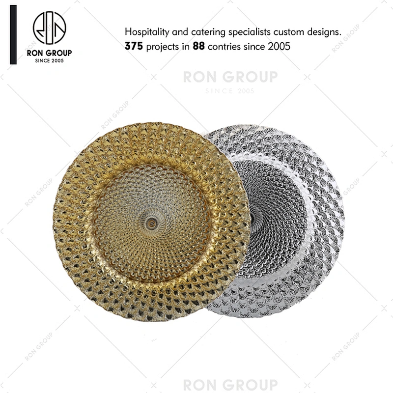 Hot Sale Wedding Colored Glass Charger Plates