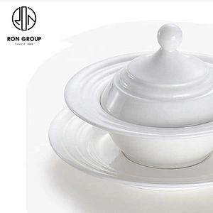 The Latest Design Restaurant Porcelain Soup Ceramic Bowl With Lid