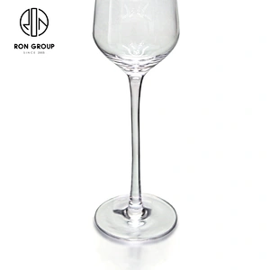Wedding Decorated Glassware Crystal Clear Wine Glass Gold Rim Goblet