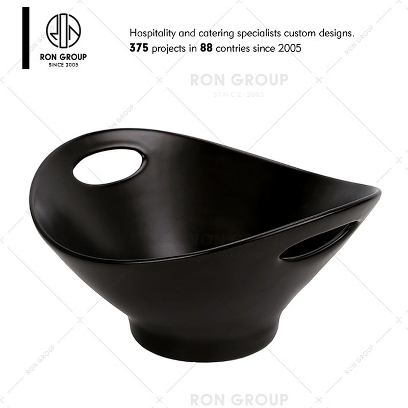 Wholesale Rectangle Black Ceramic Plates For Restaurant