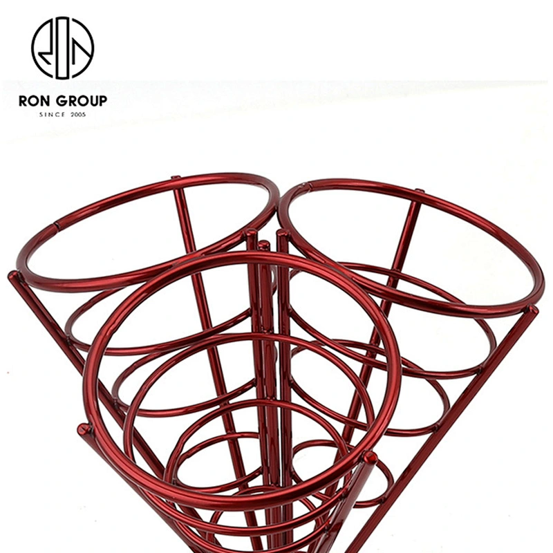 New Stainless Steel Snack Red Three Chips Finger Chips Cone Holder Stand