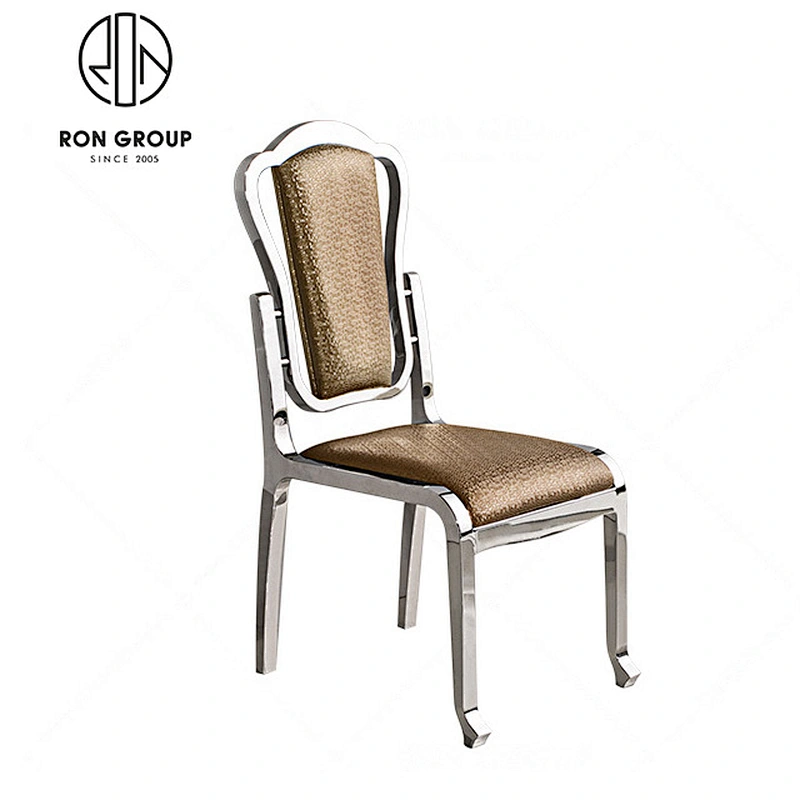 Rental furniture metal frame modern gold banquet dining chair