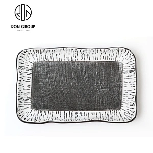 Nordic Style Restaurant Ceramic Sushi Dishes Rectangular Food Plate