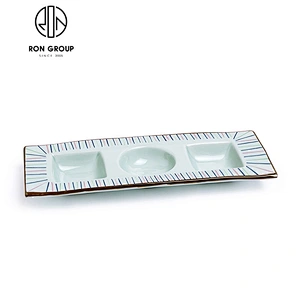 Japanese Tableware Boat Plate With Stand For Restaurant