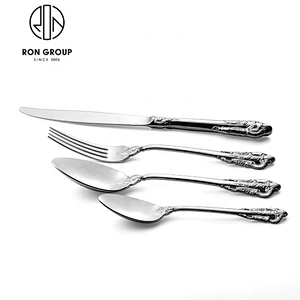 Silver Stainless Steel Spoons Forks Knives Restaurant Cutlery Set