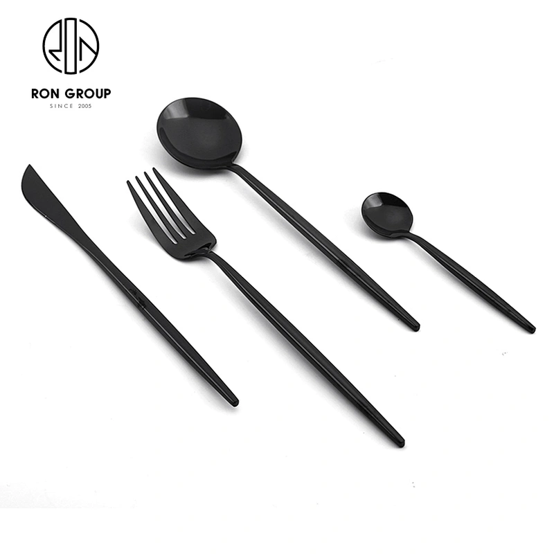 Wholesale Gold Color With White Handle Stainless Steel Cutlery Flatware Set