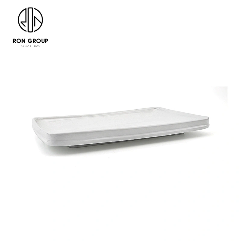 Wholesale Hotel Restaurant 10.5 Inch Porcelain Serving White Rectangular Plate